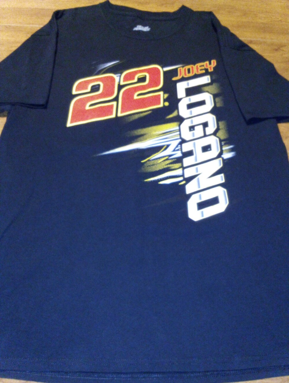 Joey Logano Team Penske 22 NASCAR 2022 Schedule Large Black T-Shirt W F/B Design